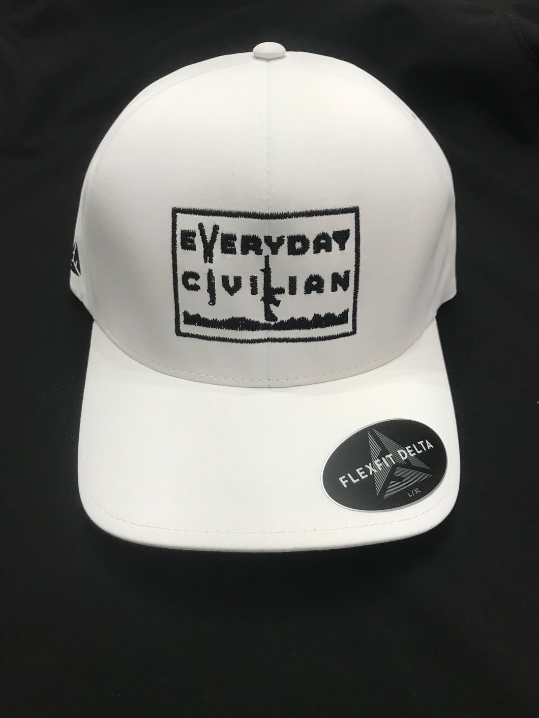 White EveryDayCivilian Flex Fit Delta Hat. Sm/Med