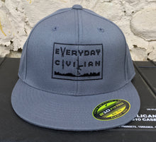 EveryDayCivilian Flex Fit Hat SM/MD Grey Flat Bill w/ black embroidery